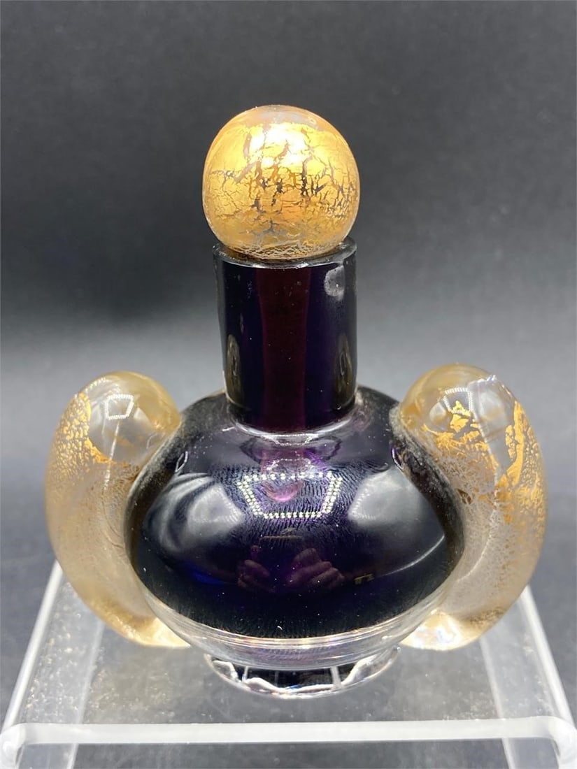 Lestyn Davies Signed Amethyst Glass Perfume Bottle (1 of 7)