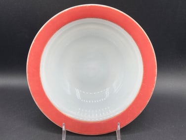 Vintage Pyrex Flamingo Pink Rim 9" Serving Bowl
