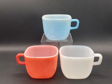 Vintage MCM Glasbake Coffee Mugs