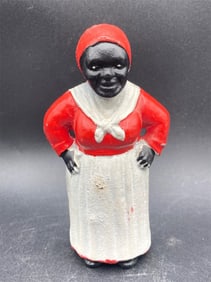 Vintage Black Americana Woman Cast Iron Coin Bank