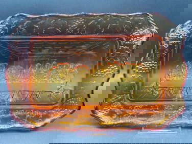 Indiana Glass Amberina Last Supper Plate