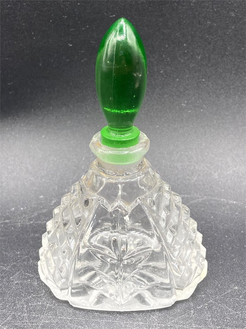 Vintage Crystal Glass Flower Perfume Bottle (1 of 6)