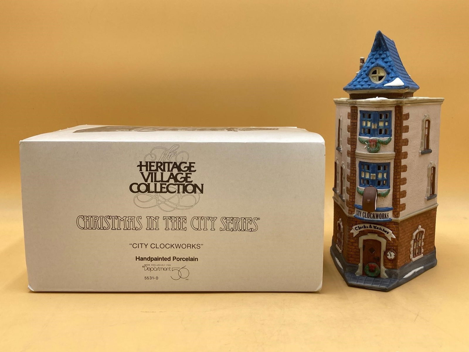 Department 56 Christmas in the city series heritage village collection "City Clockworks" porcelain (1 of 8)
