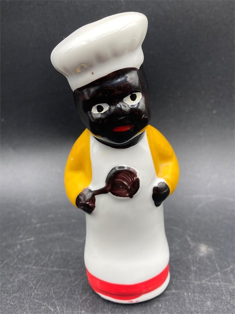 Vintage black Americana pie vent. Circa 1940s. Hand painted with side and top vent holes. Measures (1 of 7)