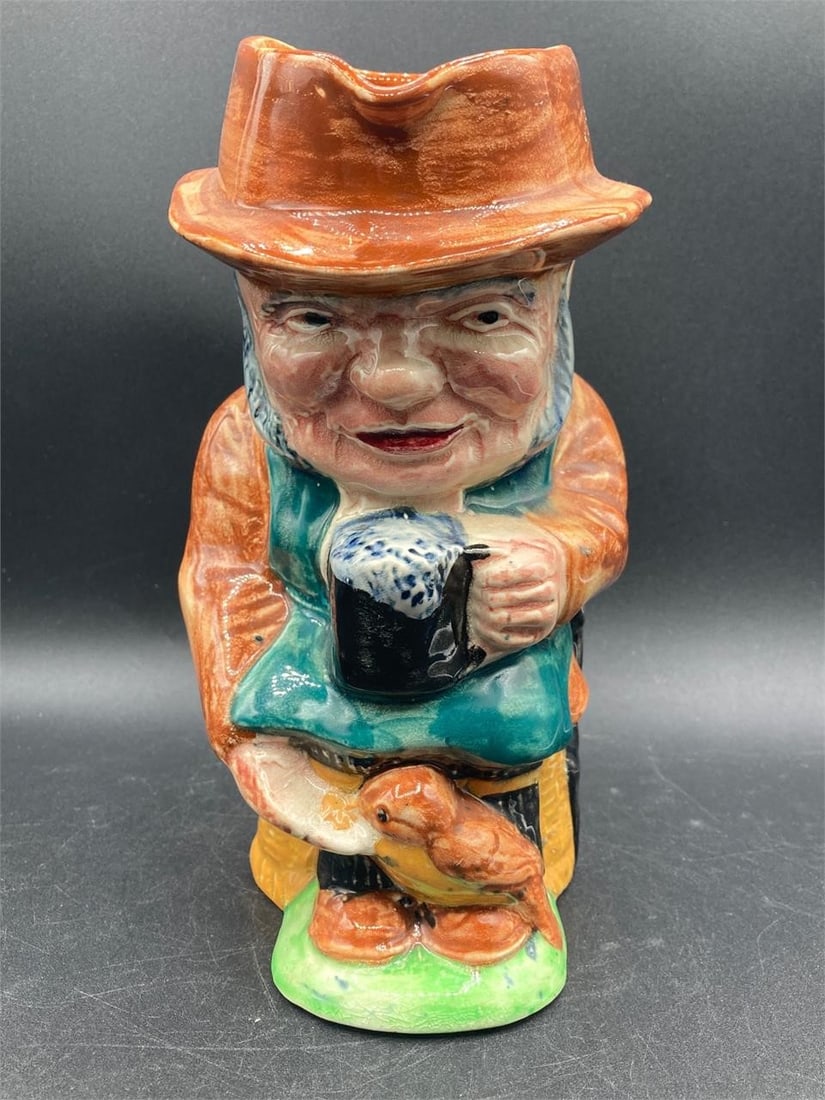 Vintage Shorter & Sons of England large porcelain Toby gardener mug. Hand painted and hand made with: Vintage Shorter & Sons of England large porcelain Toby gardener mug. Hand painted and hand made with great detail and many vibrant colors. Measures 9" tall. 25 ounce capacity, also useable as a plante