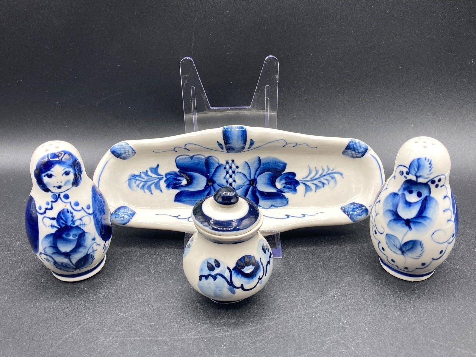 Russian Porcelain Nesting Doll Condiment Set (1 of 7)