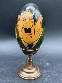 Hand Painted Wooden Hitler Egg