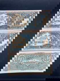 1940s Malaya Japanese Issue 10 Dollar Notes