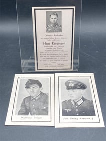 German WWII Soldier Death Cards
