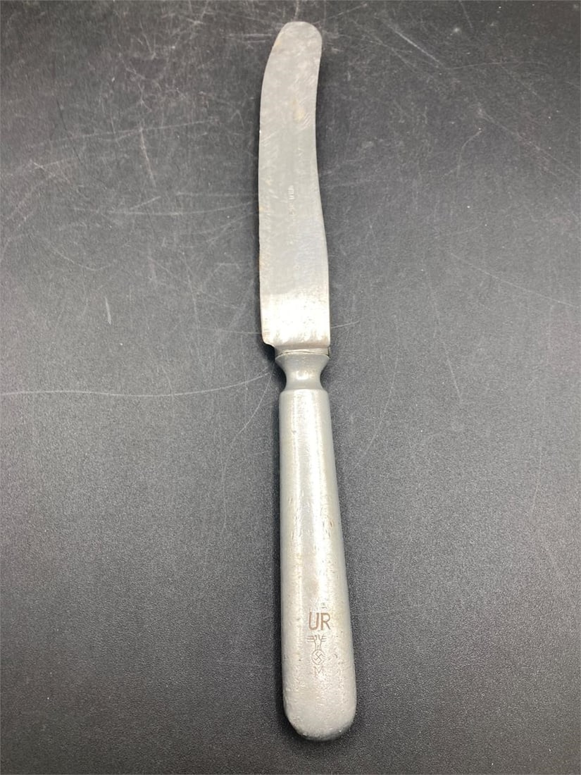 German WWII Rostfrei Kriegsmarine Knife: Original German world war II kriegsmarine mess hall knife. Made by Rostfrei, dated 1941. Maker stamps noted in photos. Some light wear and fading of stamps, otherwise knife is in good condition.Measur