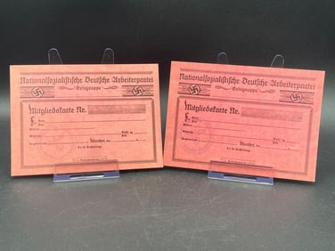 Blank German NSDAP Membership Cards