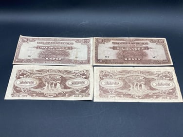 1940s Malaya Japanese Government 100 Dollar Notes