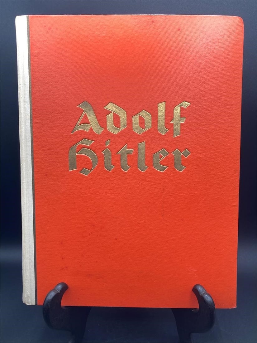 WWII NSDAP Adolf Hitler Picture Book: World War II NSDAP "Adolf Hitler: Bilder Aus Dem Leben Des Fuhrers" (Adolf Hitler: Pictures from the Life of the Leader) cigarette card photo album book. Hardcover. Original 1935 printing. NSDAP produ