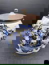 Vintage Delfts Blue & White Porcelain Tobacco Jar