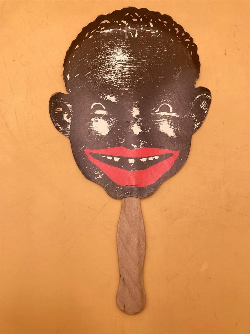 Vintage Black Americana Restaurant Fan: Vintage black Americana restaurant fan. Restaurant menu on backside. Measures 13" long. Some light scratches on front, otherwise item is in very good condition. Rare find.Measurements: 8" W, 14" L, 1"