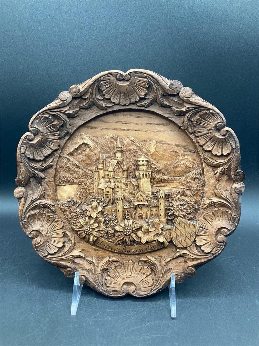 Hand Carved German Neuschwanstein Castle Wall Art (1 of 7)