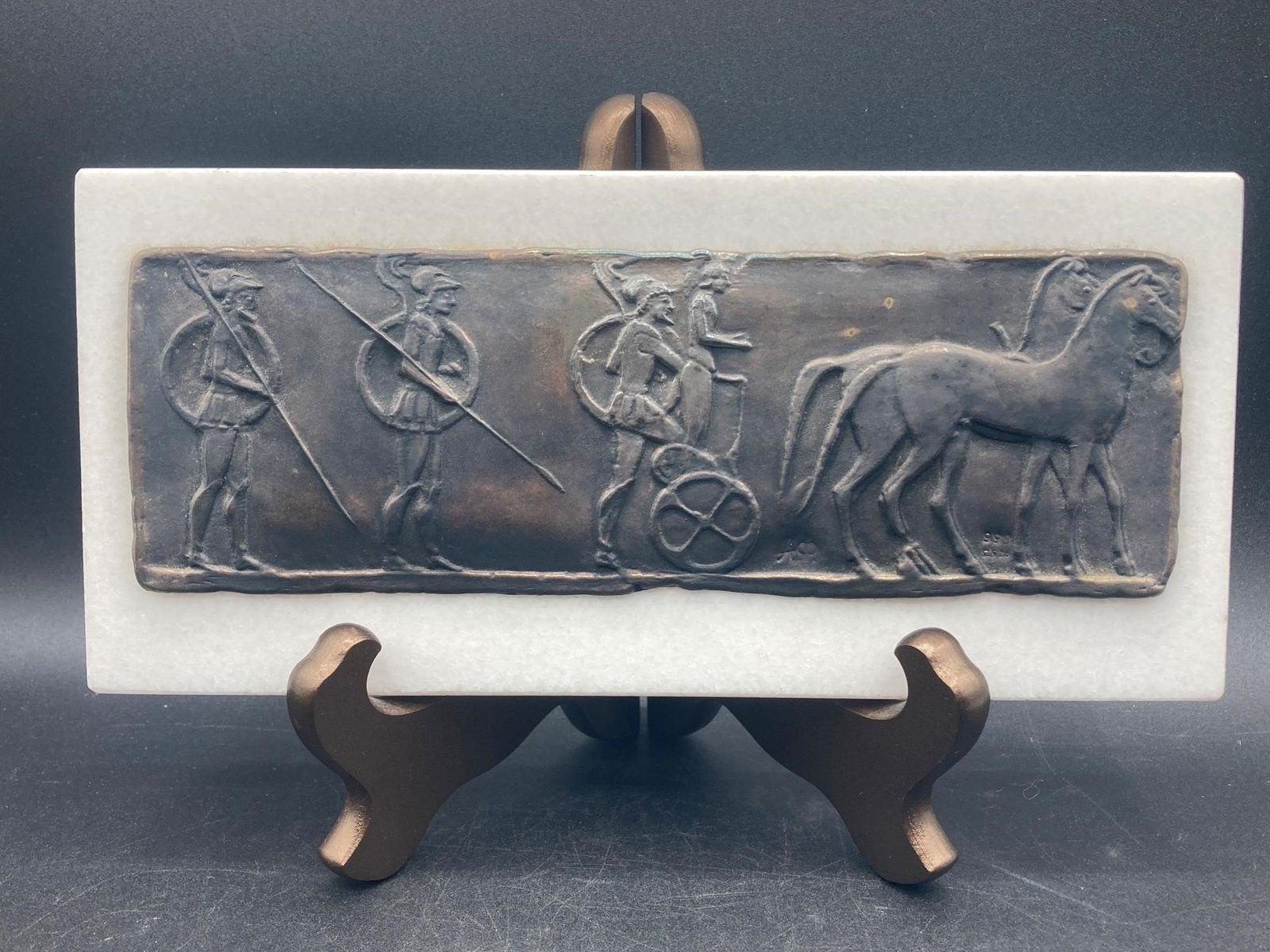 .999 Silver & Marble Greek Art Plaque (1 of 8)