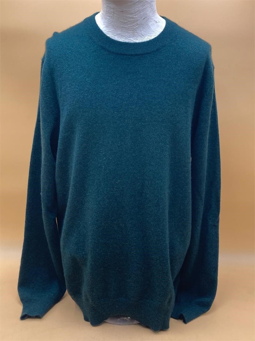 Qi cashmere sweater. 100% cashmere wool. Green color. Extra large size. Sweater is in good (1 of 4)