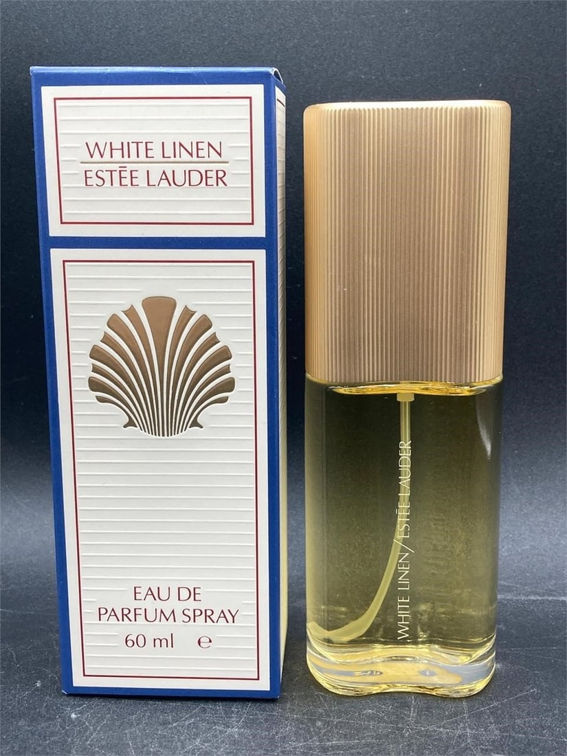 Estée Lauder white linen 60ml perfume. New in box. Made in Switzerland.Measurements: 2" W, 2" L, 6": Estée Lauder white linen 60ml perfume. New in box. Made in Switzerland.Measurements: 2" W, 2" L, 6" H, 1 pound