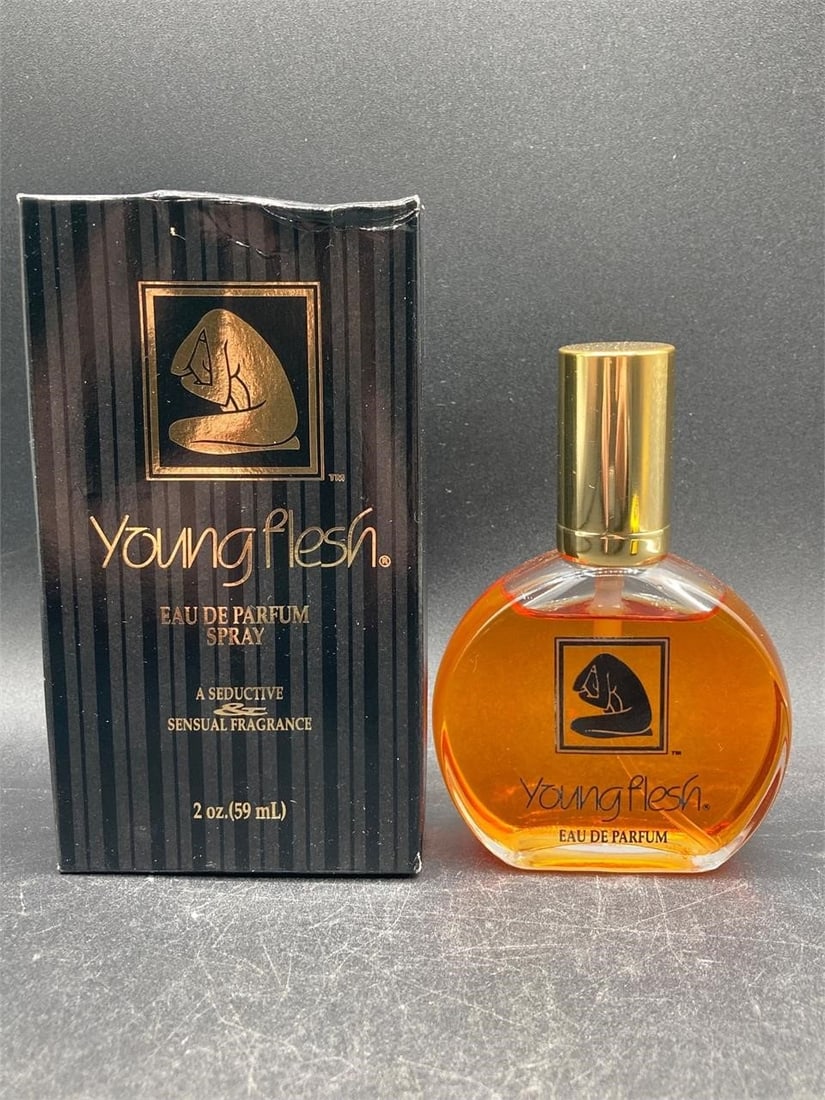 Young Flesh 2 ounce cologne with box. Box has some wear. Full bottle.Measurements: 3" W, 6" L, 1" H,: Young Flesh 2 ounce cologne with box. Box has some wear. Full bottle.Measurements: 3" W, 6" L, 1" H, 1 pound