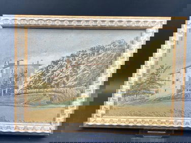 Henri Clamen 6.5x10" French Chateau Painting