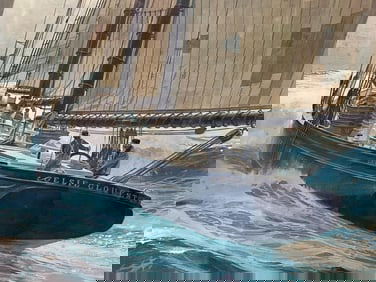 Signed Thomas M Hoyne "Off For The Banks" Print