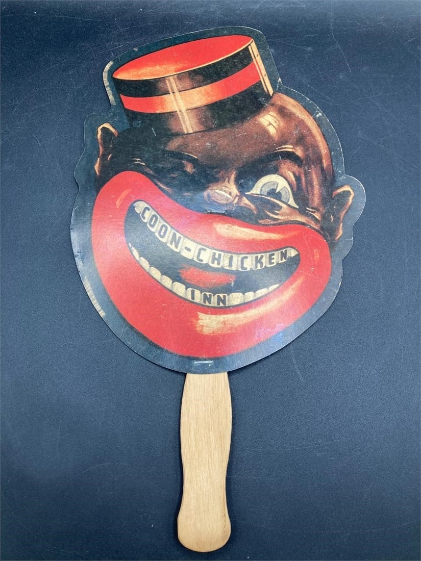 Vintage Black Americana Restaurant Fan: Vintage black Americana restaurant fan. Circa 1950s. Features logo design from the now defunct Seattle, Washington restaurant with menu on back. Measures 13" long. Some light scratches on front, other