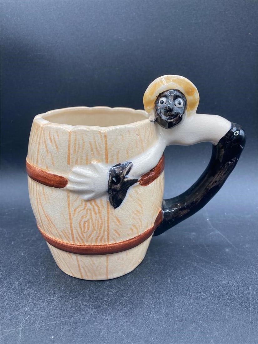 Vintage Japanese Black Americana Barrel Mug (1 of 6)