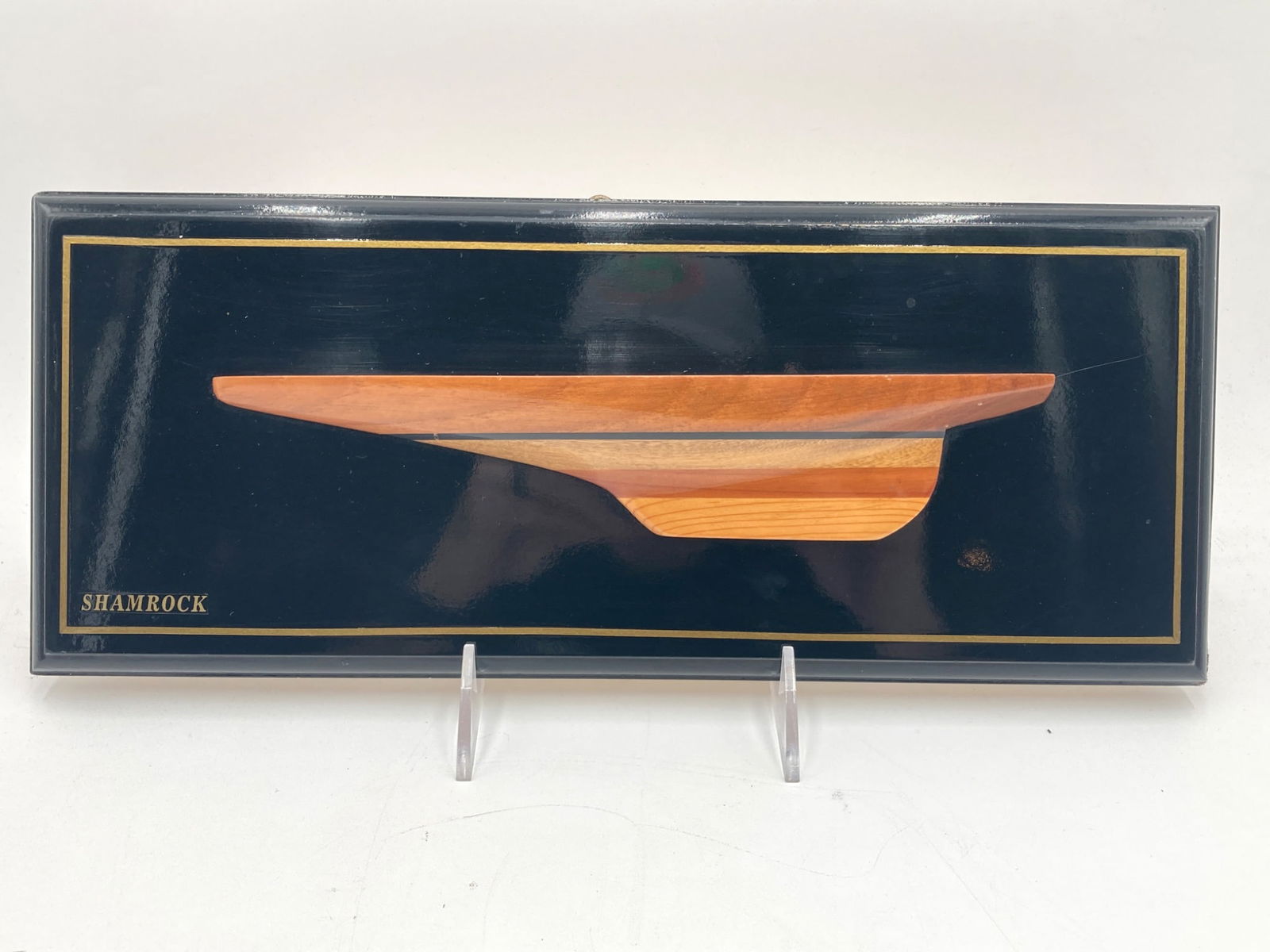 Shamrock Half Hull Wooden Ship Model Wall Plaque (1 of 5)