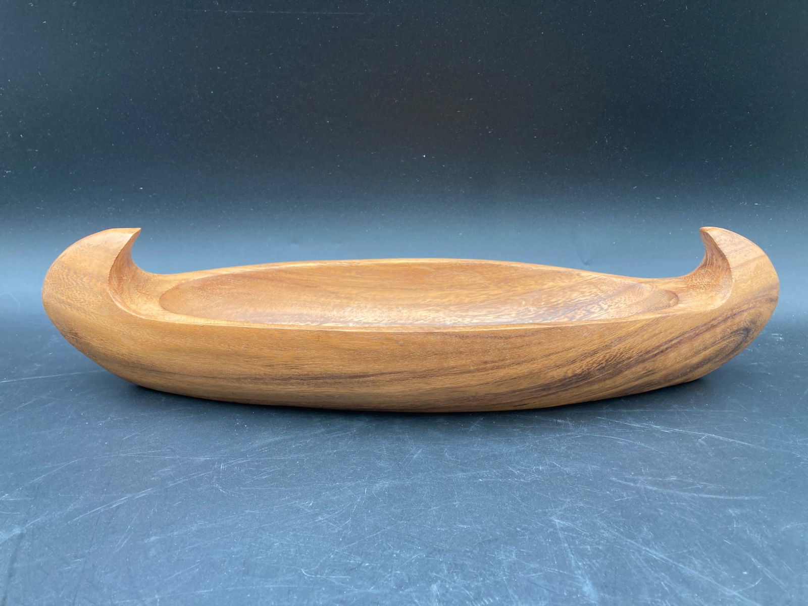 Wooden Native American Style Canoe Model Bowl (1 of 6)