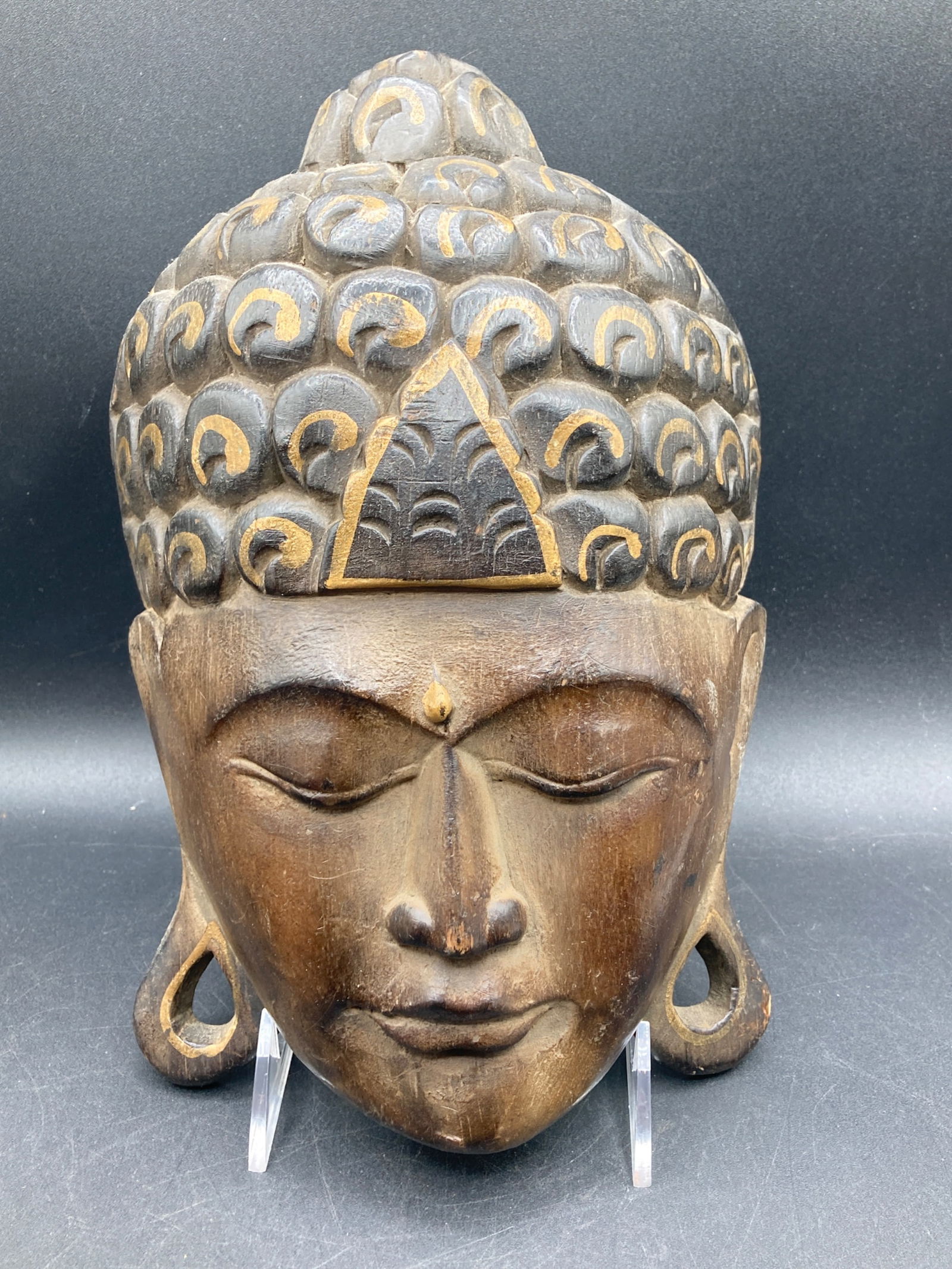 Indonesian Hand-Carved Wooden Buddha Wall Hanging (1 of 8)