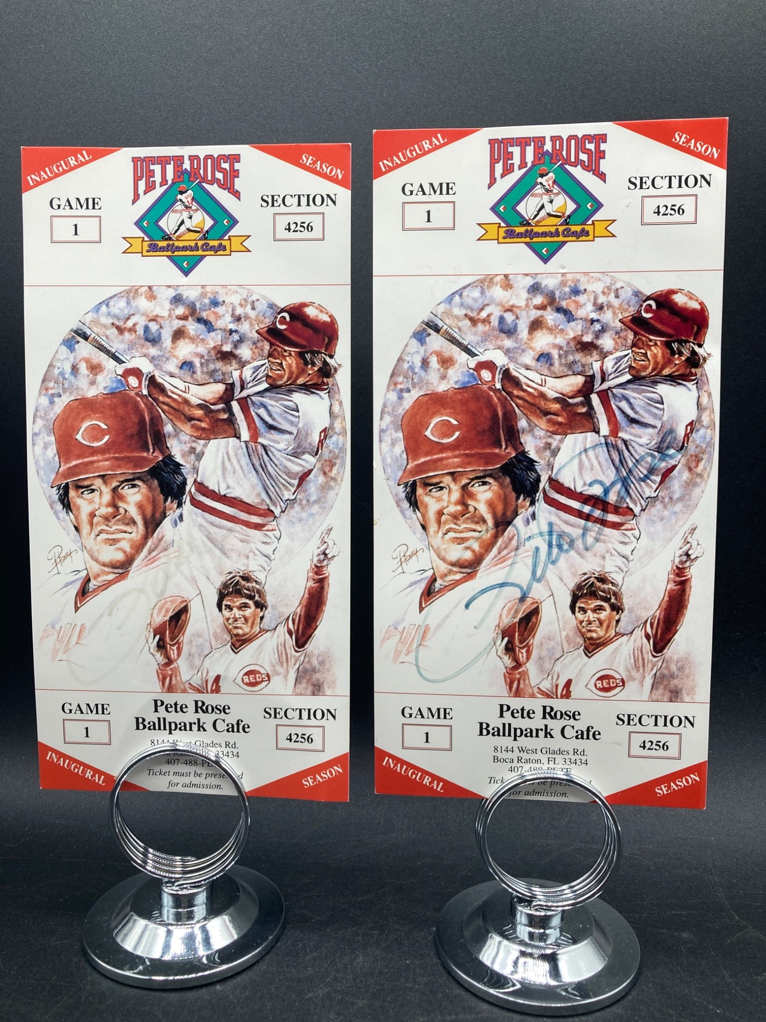 Pete Rose Signed Ballpark Cafe Tickets (1 of 4)