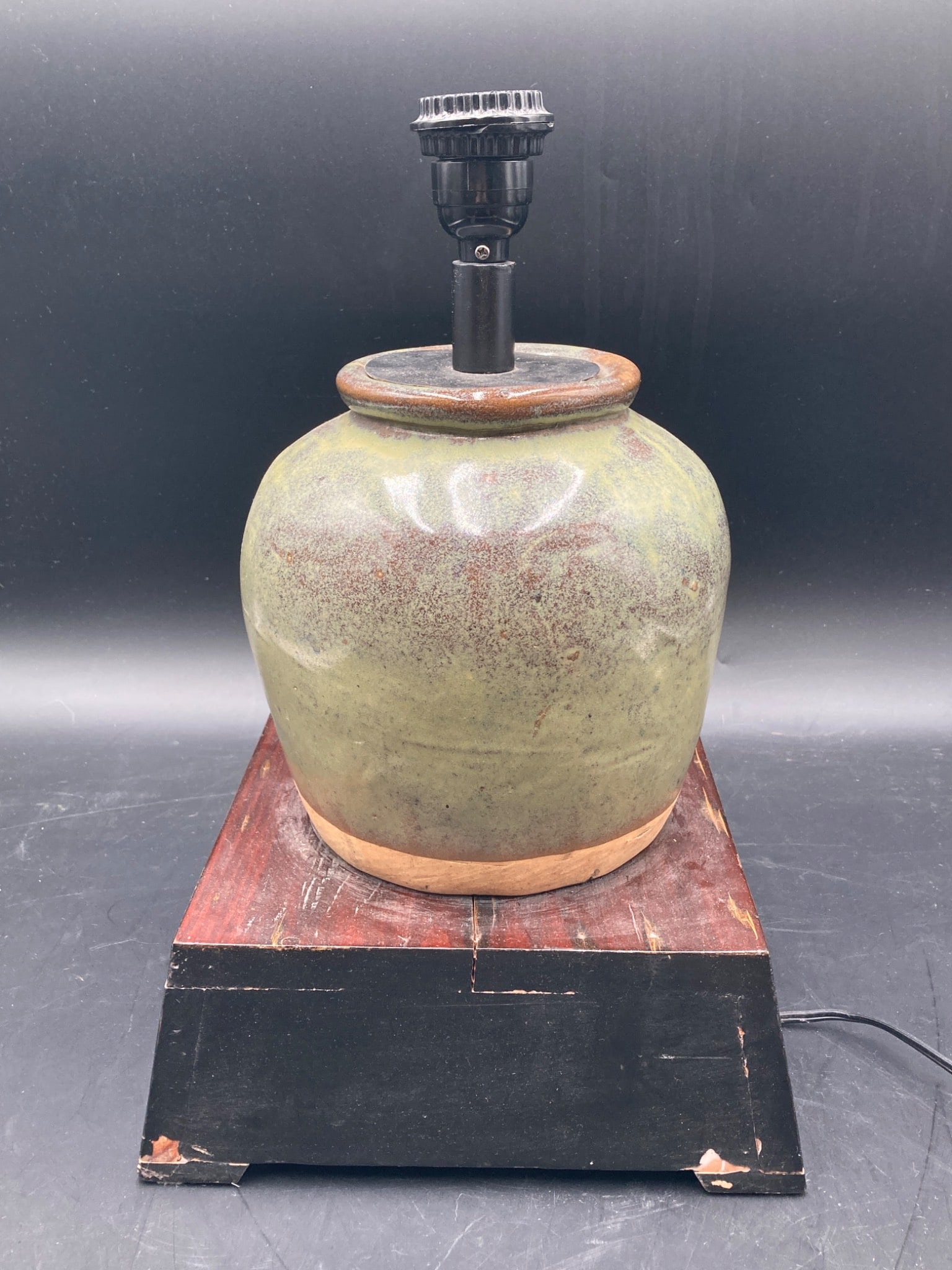 Antique Asian Celadon Canister Lamp (1 of 7)