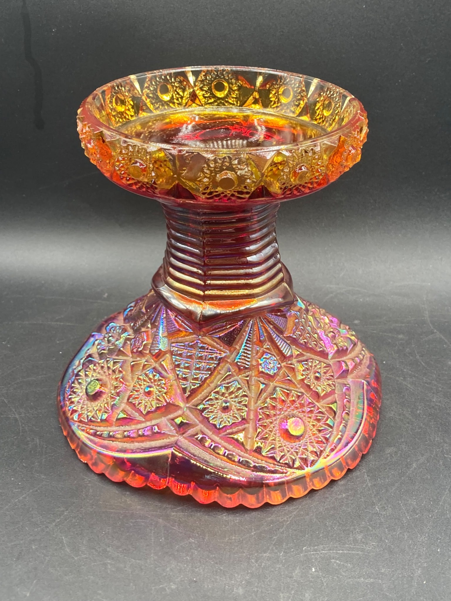 Carnival Glass Amberina Heirloom Punch Bowl Stand (1 of 7)