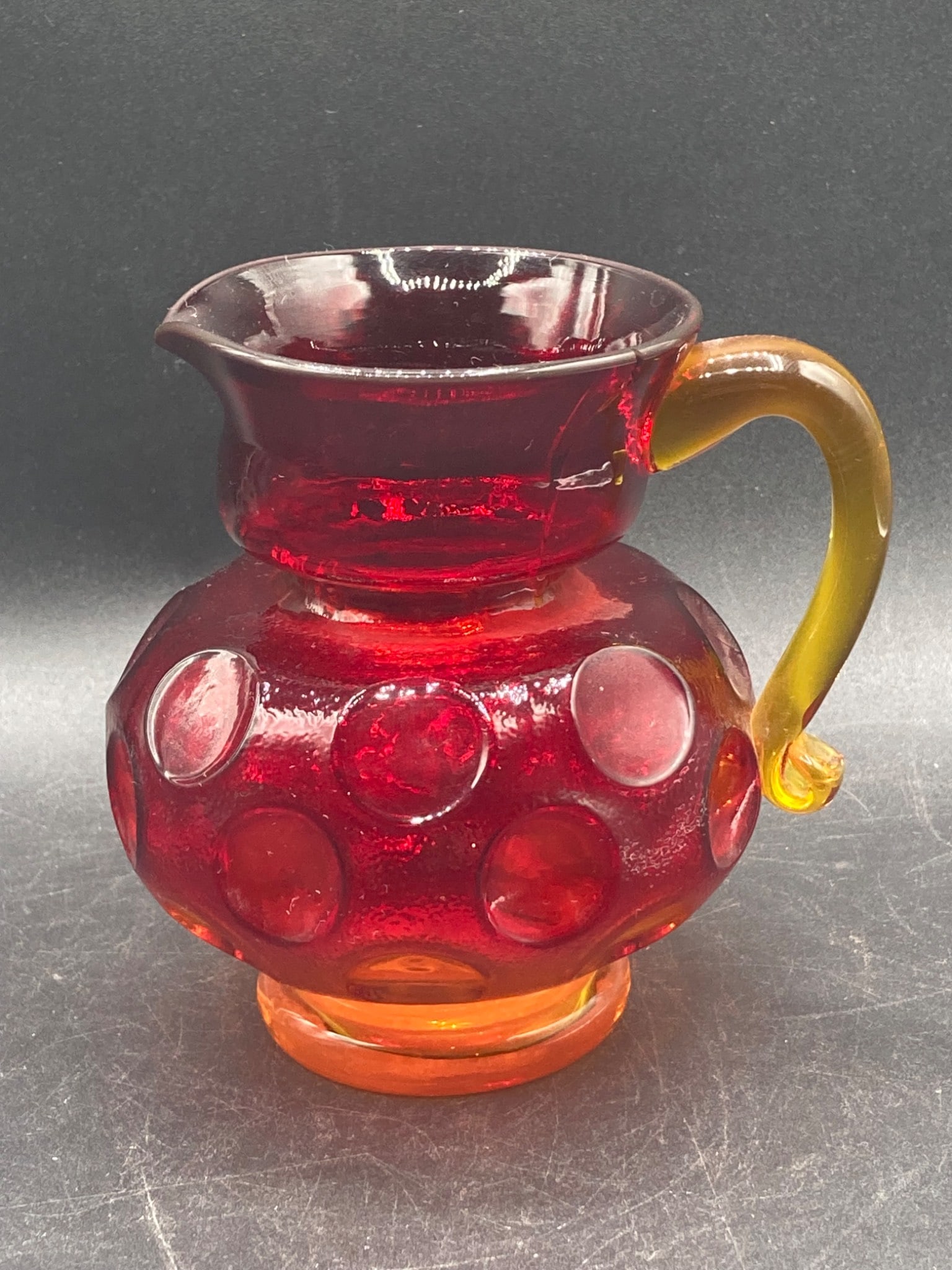 Hand Blown Amberina Art Glass Creamer (1 of 7)