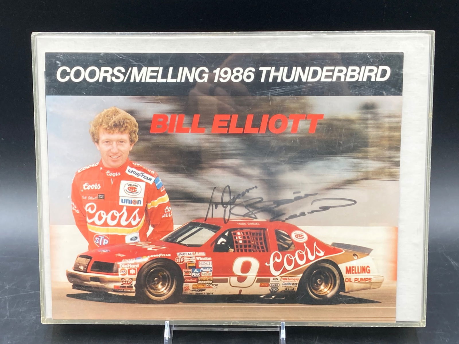 Signed Bill Elliot 1986 Coors/Melling Thunderbird Postcard (1 of 7)