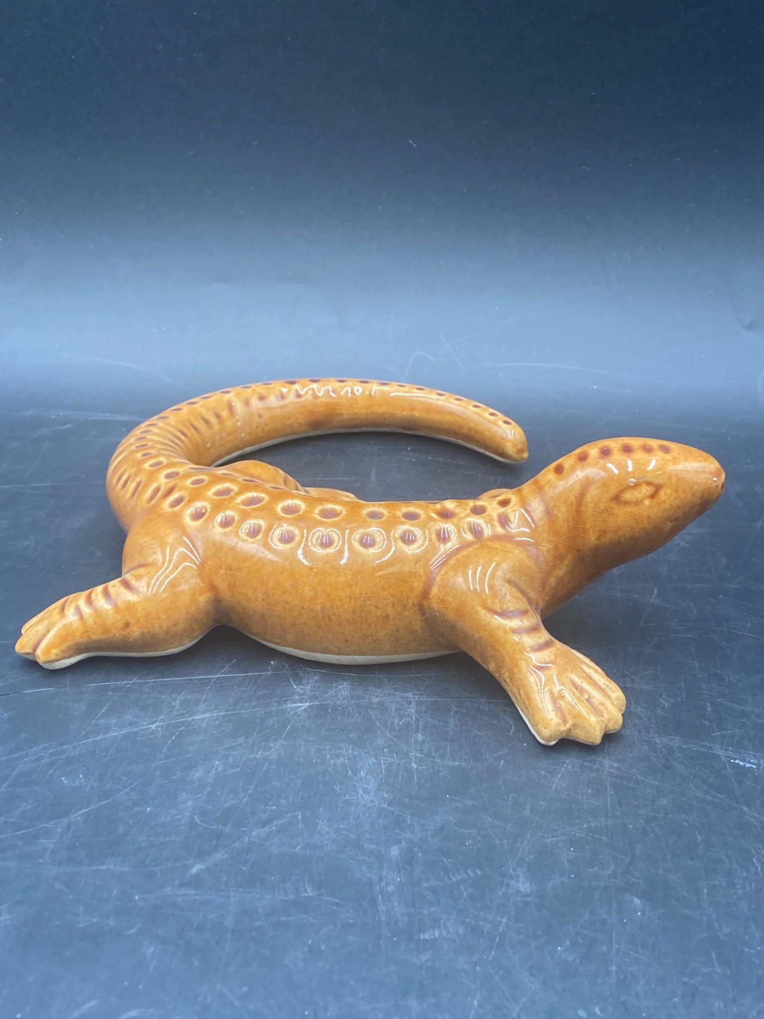 Vintage Mexican Terracotta Lizard Figure, Tan (1 of 8)