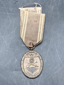 WWII German West Wall Medal with Original Ribbon