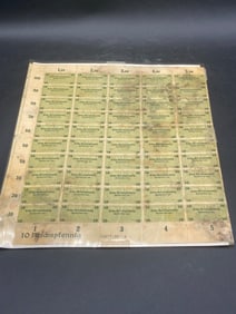 WWII German Ration Stamps Sheet 10 Reichspfennig Denomination