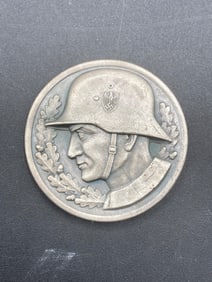 WWII German Wehrmacht Soldier Shoulder Badge in Metal Alloy