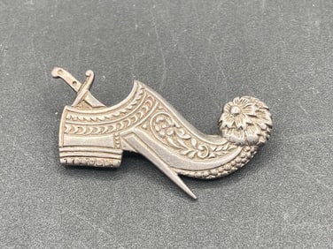 Greek .800 Silver Brooch Pin in the Shape of Tsarouchi Evzones Shoe