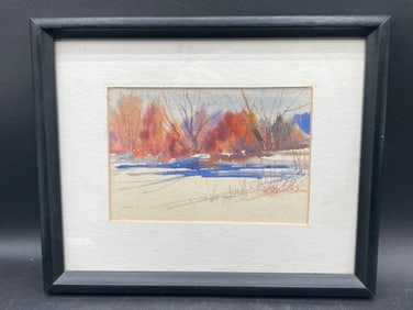 Original Benjamin Steele Signed Watercolor Painting Landscape
