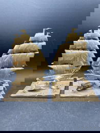 Brass Dolphin and Sailing Ship Bookends