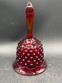 Amberina Glass Hobnail Bell