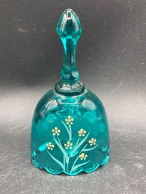 Artist Signed B. Cumbridge Floral Pattern Glass Bell