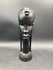 Tribal Warrior Carved Wood Figure