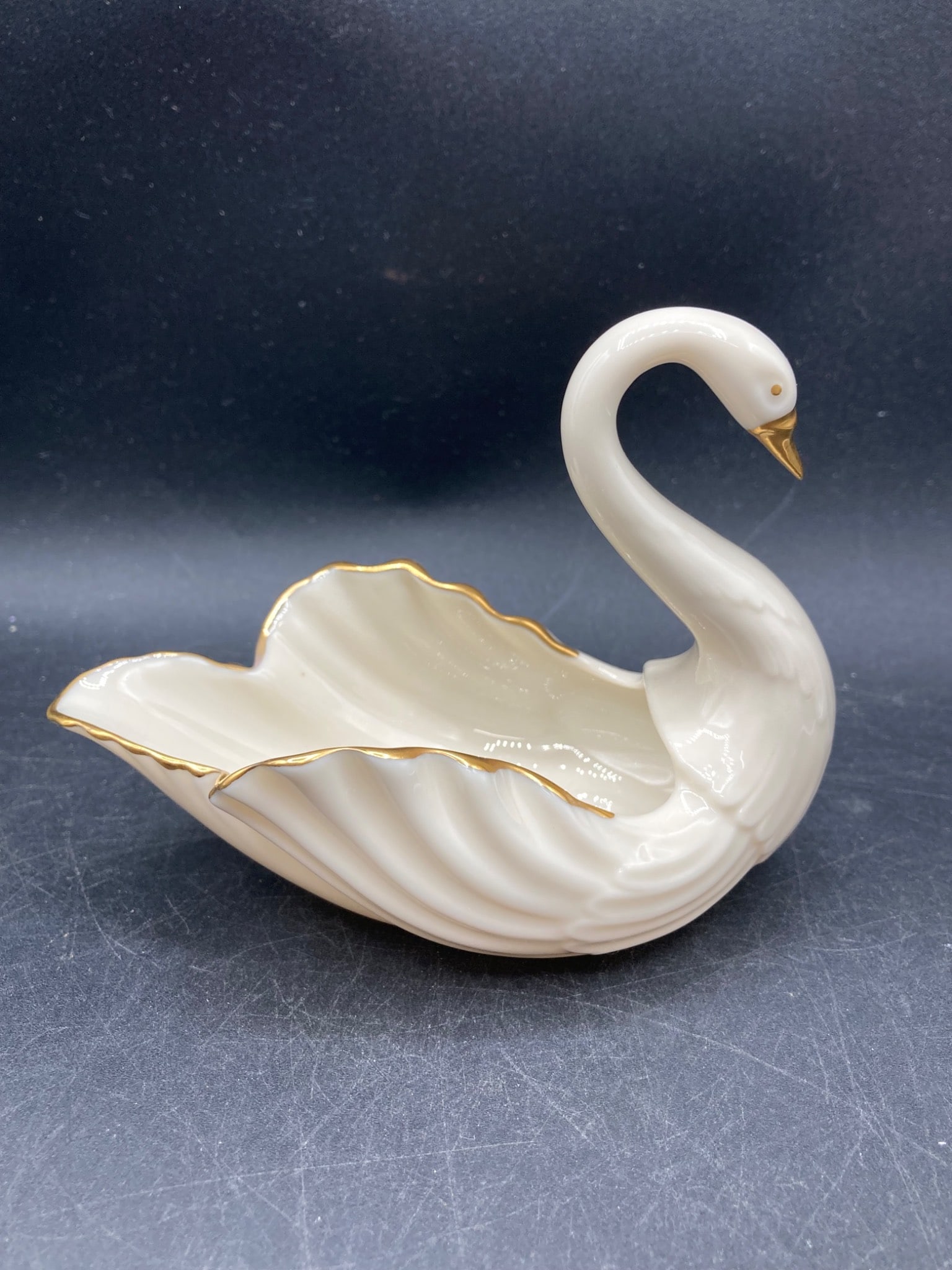 Lenox Porcelain Swan Trinket Bowl with Gold Detailing, Made in USA (1 of 8)