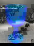 Cobalt Blue Glass Goblet With Textured Pattern