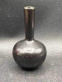 Asahi Japan Miniature Black Ceramic Vase