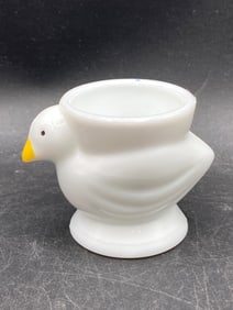 Opalex France Milk Glass Chick Egg Holder
